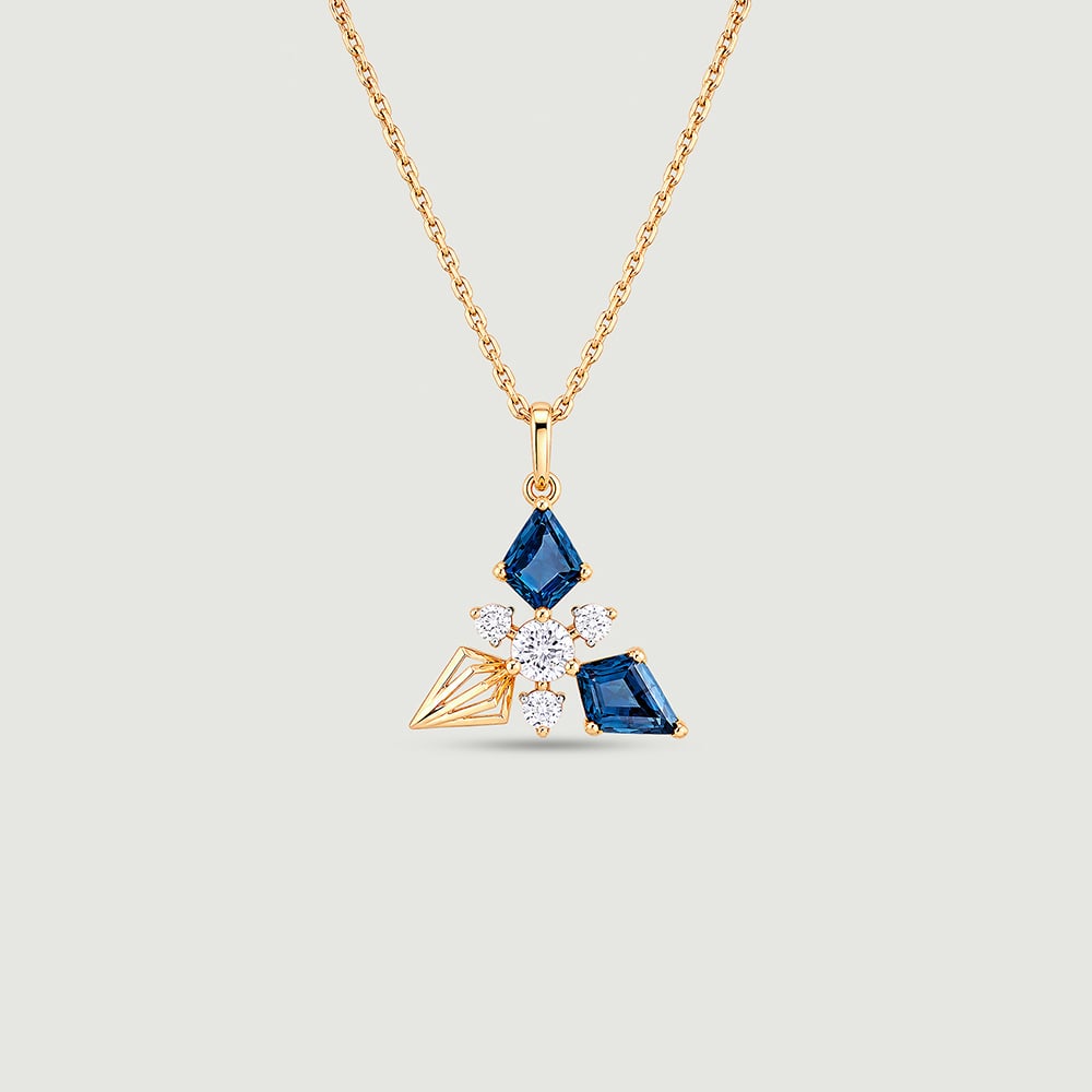 Luminous Blue Topaz Gold Pendant,,hi-res thumbnail 2