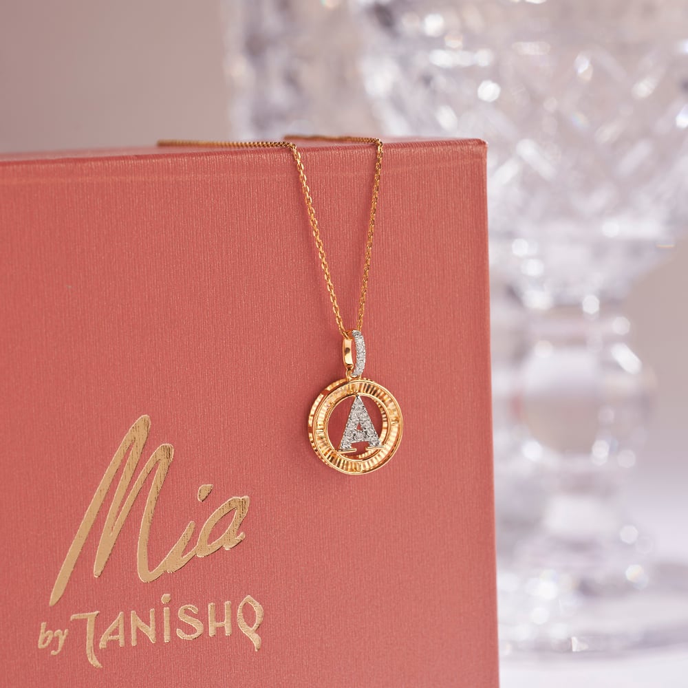 Glowing Initial Diamond Pendant