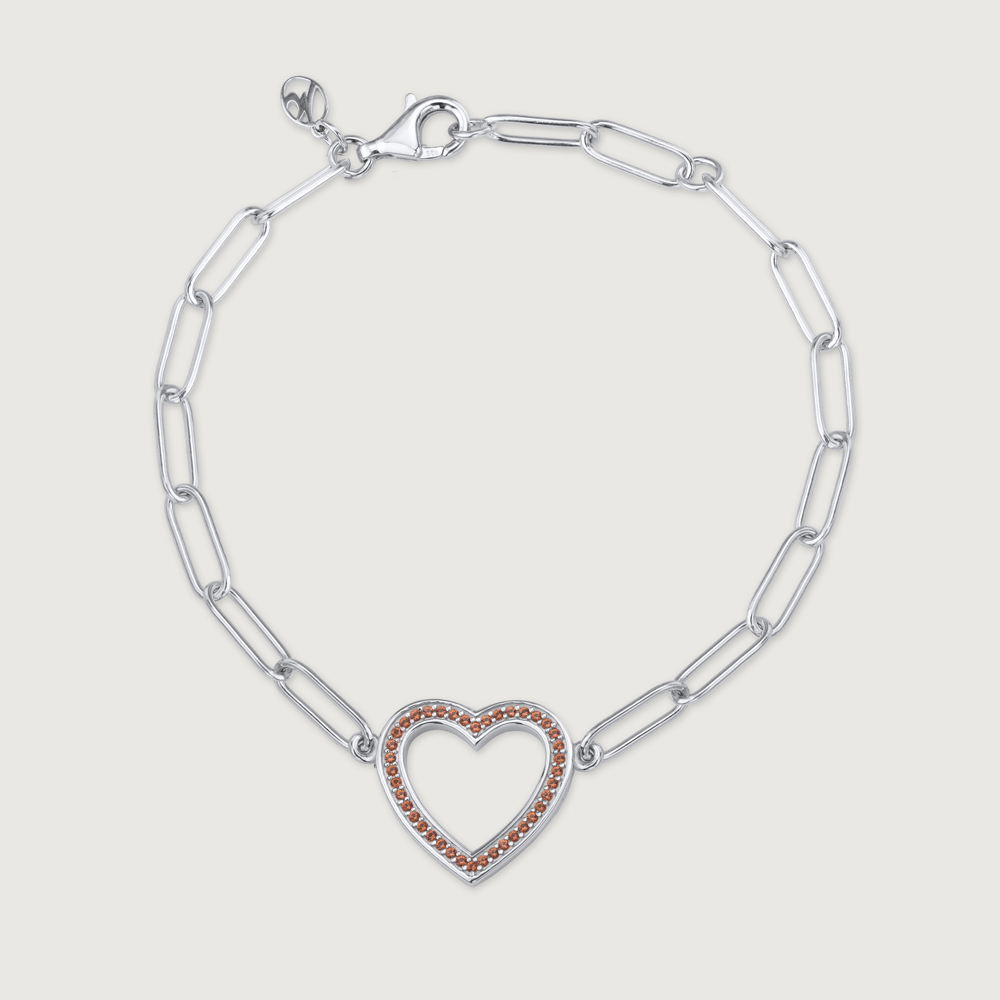 Heart Link Silver Bracelet,,hi-res thumbnail 2