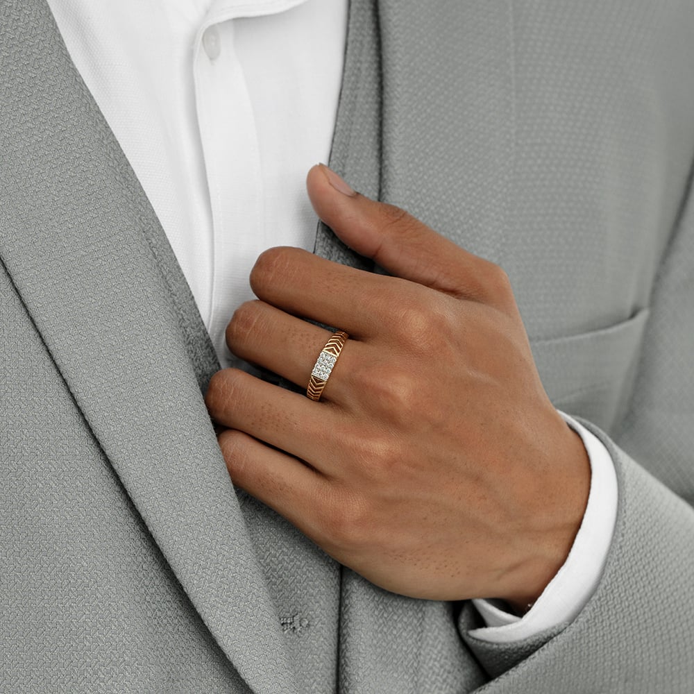 Chevron Shine Diamond Ring for Men,,hi-res thumbnail 2