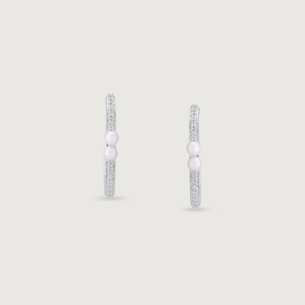 Twinkle Duo Silver Hoop Earrings,,hi-res thumbnail 5