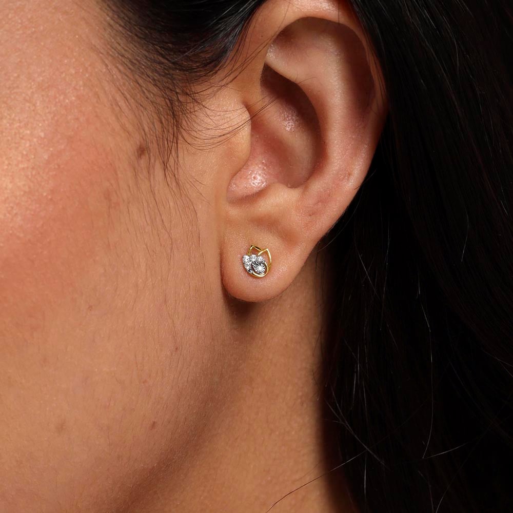 Aura Petal Diamond Stud Earrings,,hi-res thumbnail 2