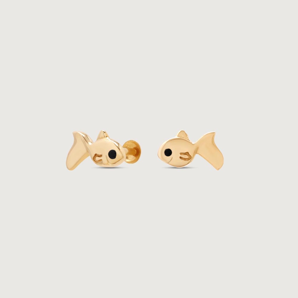 Friendly Fish Gold Stud Earrings,,hi-res thumbnail 4