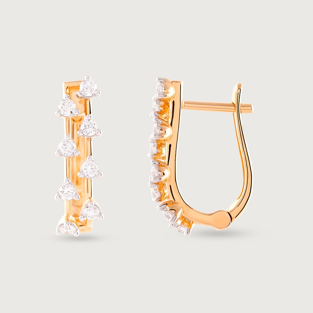 Radiant Luxe Gold & Diamond Hoop Earrings,,hi-res thumbnail 4