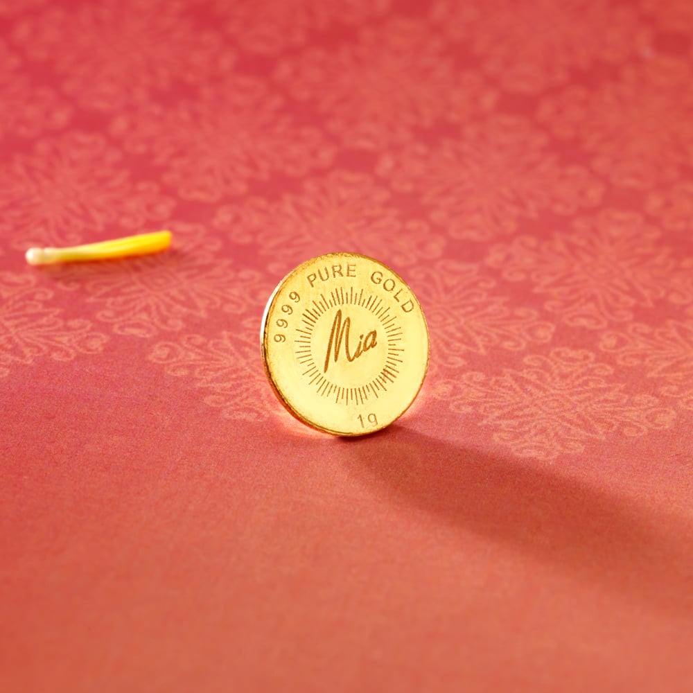 1 gm 24 Karat Lotus Gold Coin (9999 Purity)