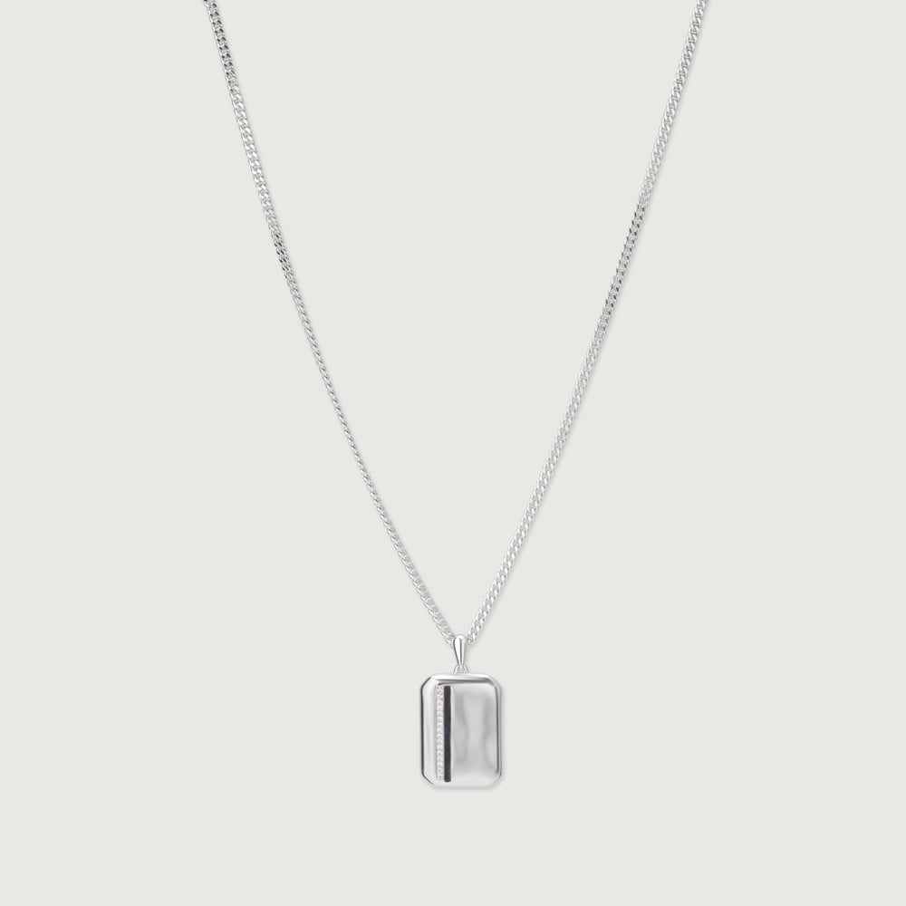 Polished Edge Silver Necklace,,hi-res thumbnail 4