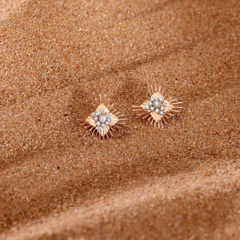 Radiant Bloom Diamond Stud Earrings