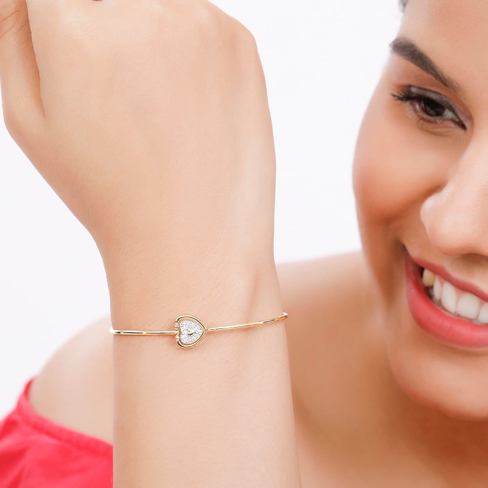 14KT Yellow Gold Little Joys Diamond Bangle,,hi-res thumbnail 4