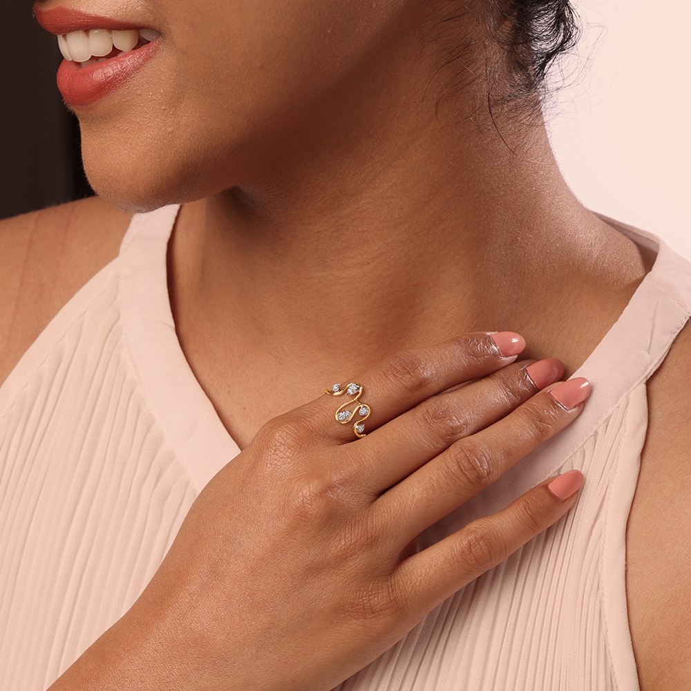 Harmony River 14 Kt Gold & Diamond Ring,,hi-res thumbnail 2
