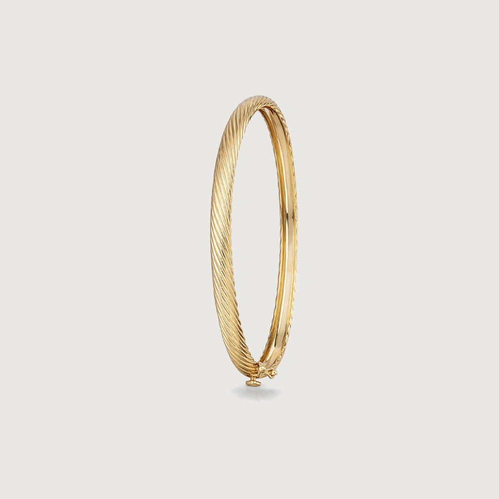 Sleek Textured Gold Bangle,,hi-res thumbnail 4