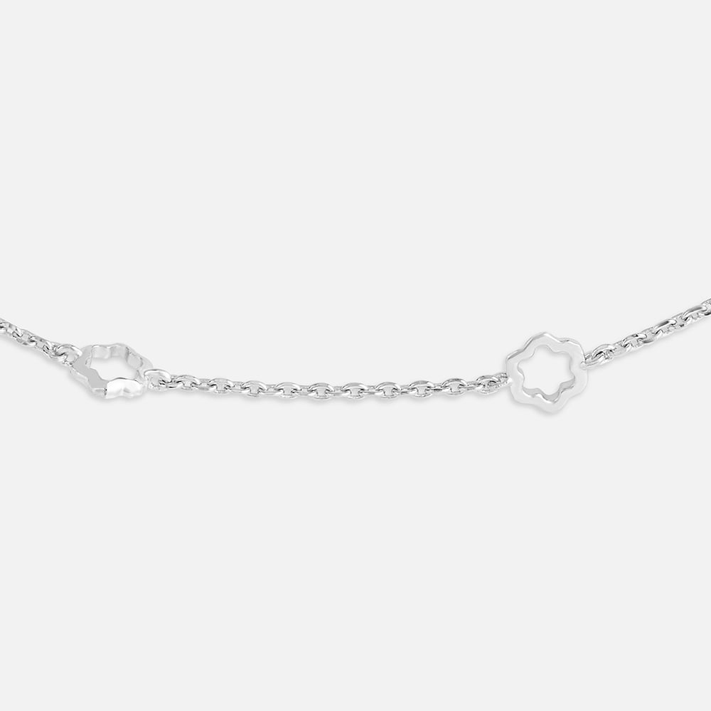 Polished Petite Single Silver Anklet,,hi-res thumbnail 3