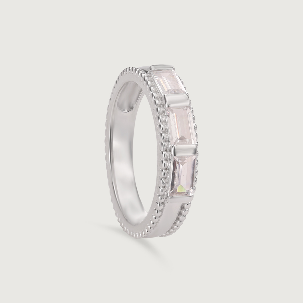 Radiant Baguette Silver Ring,,hi-res thumbnail 3
