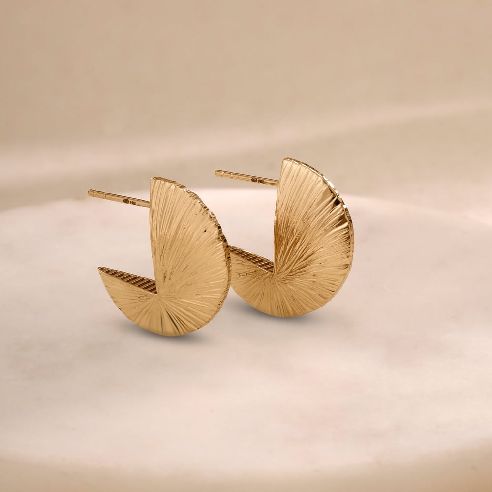 Radiant Arc Gold Hoop Earrings