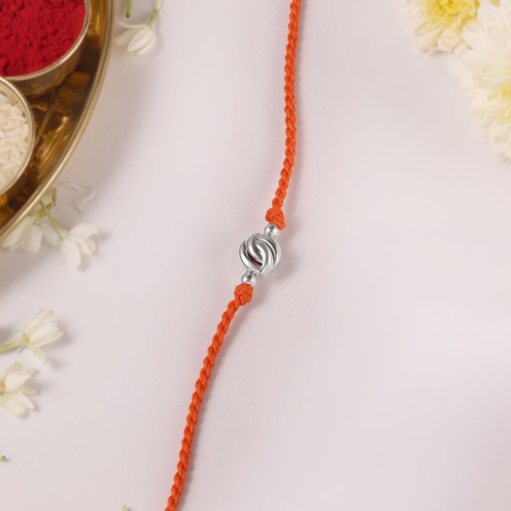 Eternal Knot Silver Rakhi