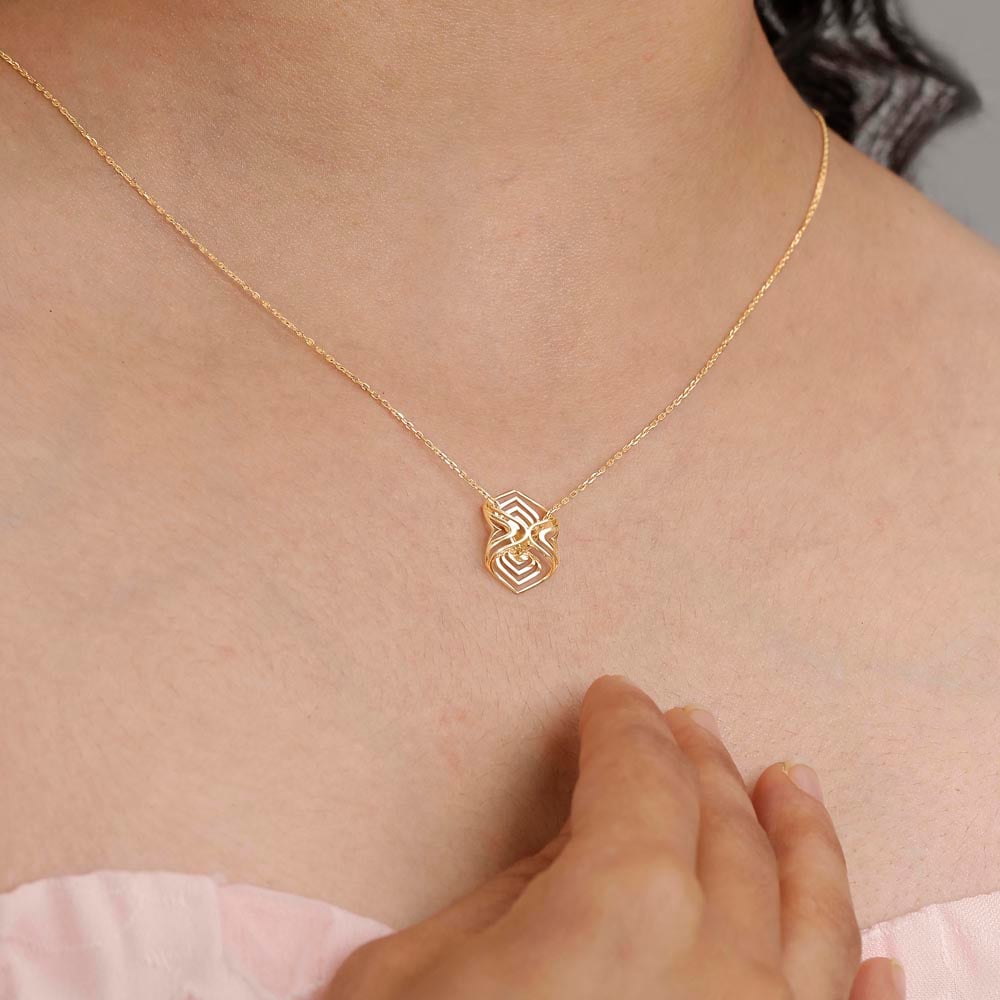 Arcade Elegance Gold Pendant,,hi-res thumbnail 2
