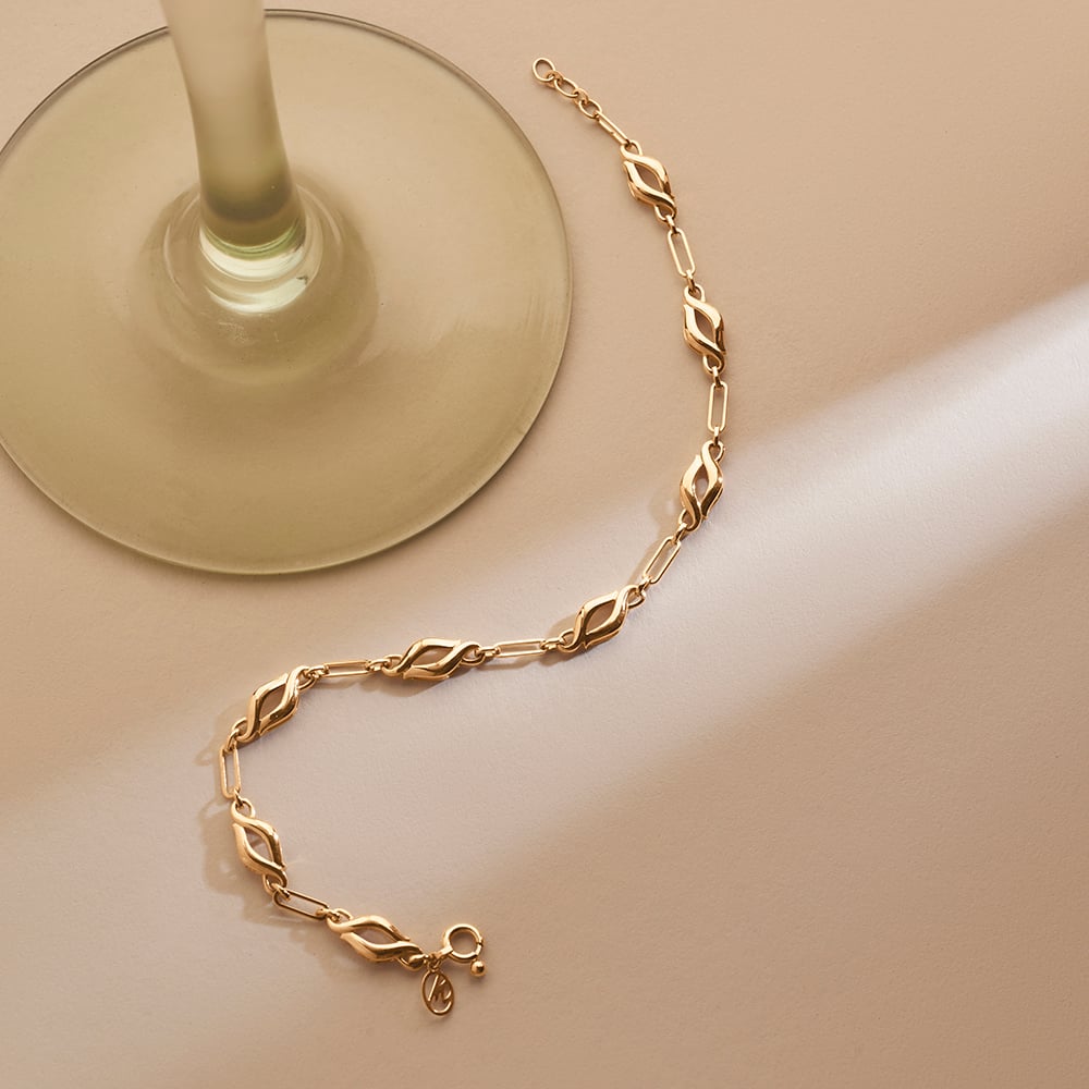 Fluid Sculptural Gold Bracelet