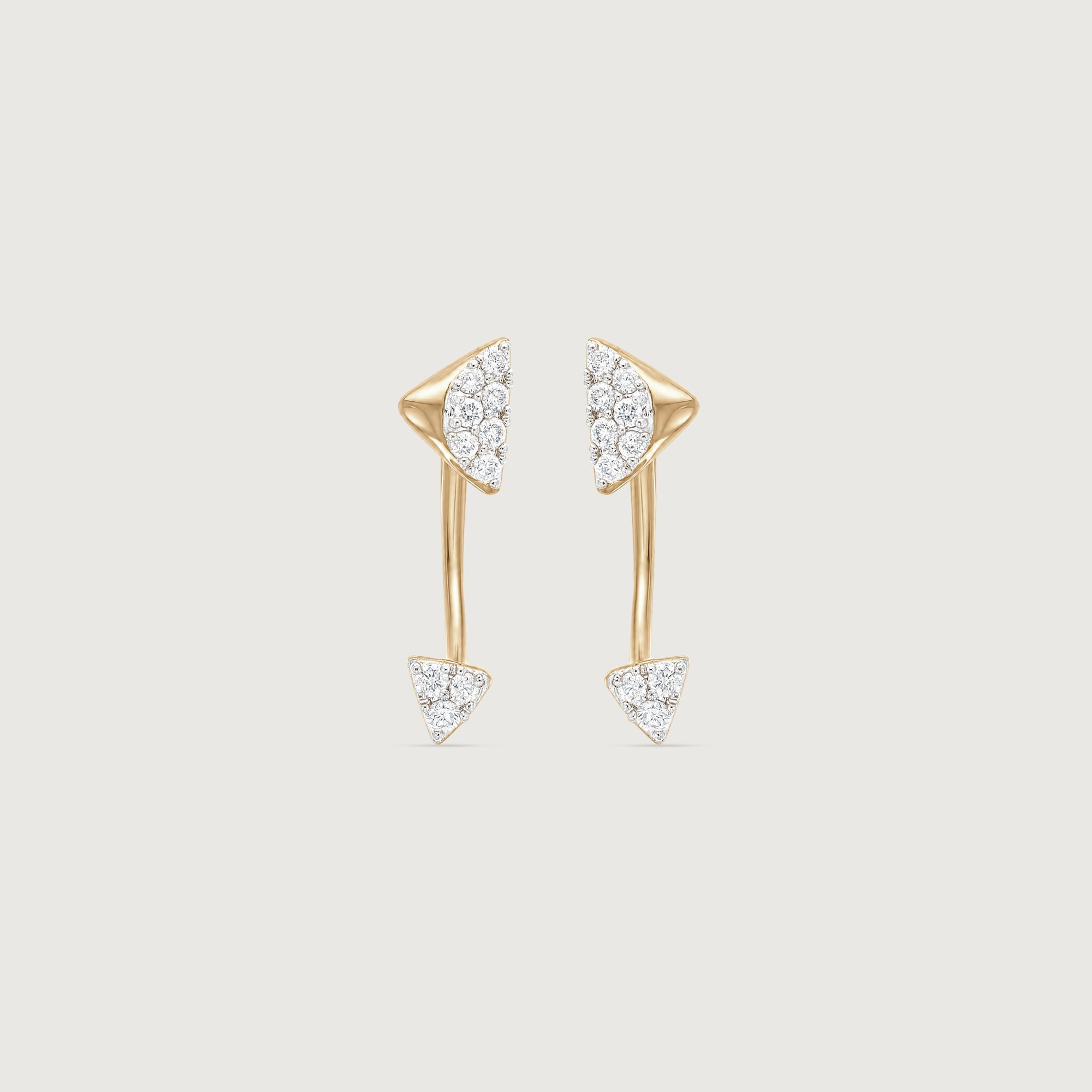 Architectural Arc Diamond Drop Earrings