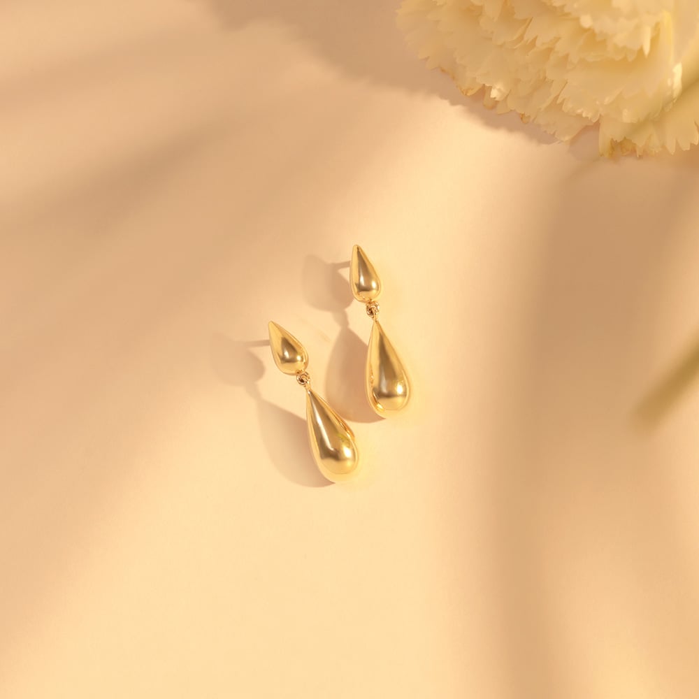 Fluid Grace Gold Drop Earrings
