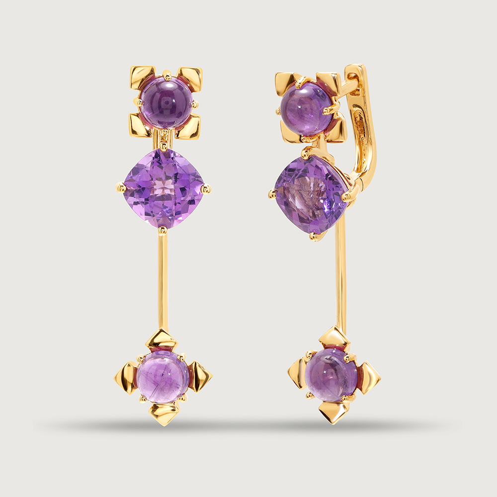 Mystic Mirage 14KT Amethyst Drop Earrings,,hi-res thumbnail 4