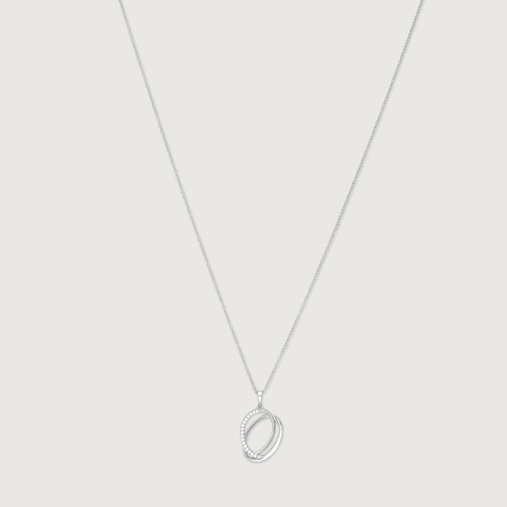 Interlinked Loop Silver Necklace,,hi-res thumbnail 4