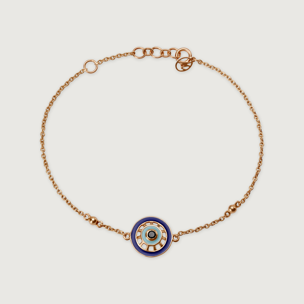 14KT Yellow Gold Wheel Of Life Evil Eye Bracelet,,hi-res thumbnail 3