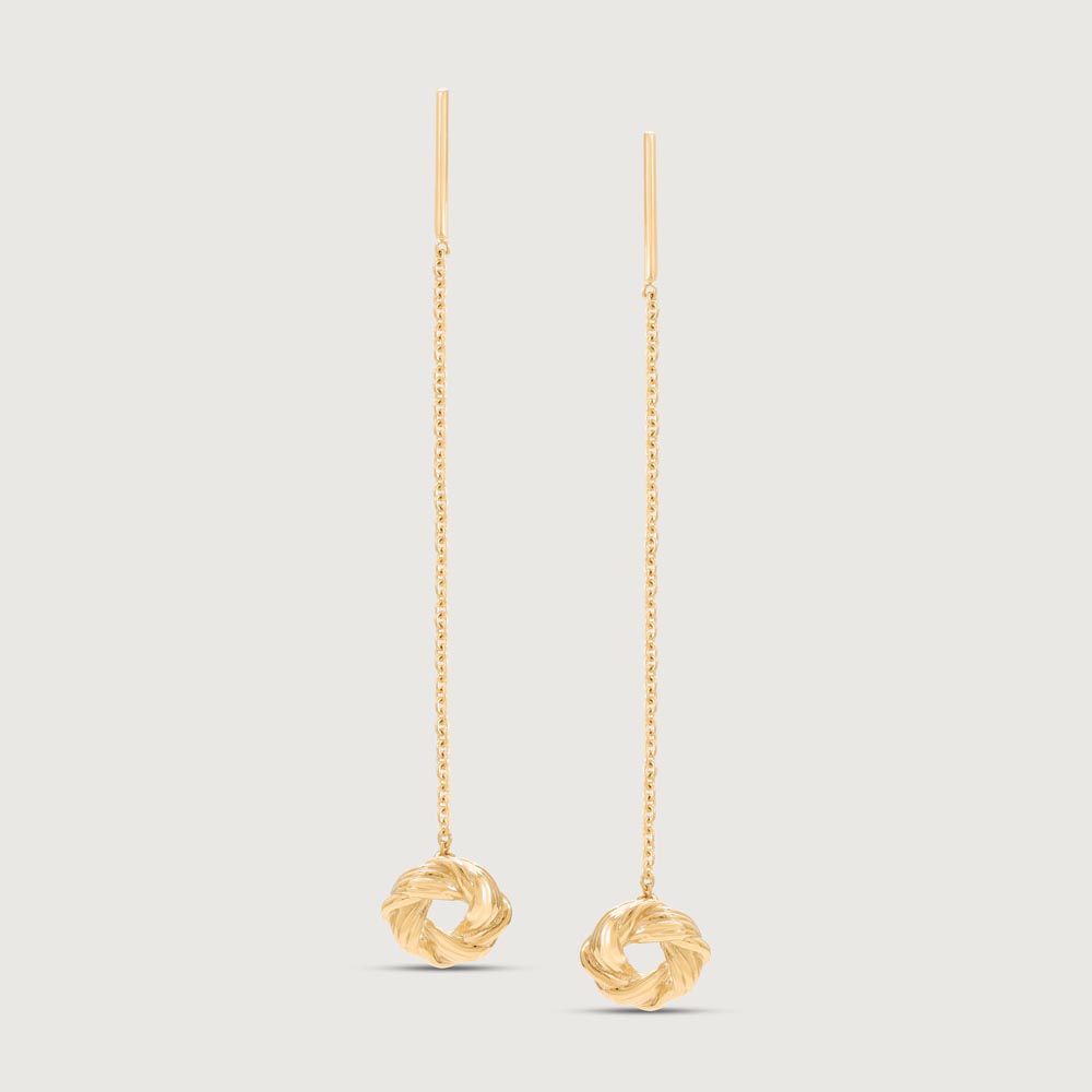 Twisted Charm Gold Sui Dhaga Earrings,,hi-res thumbnail 3