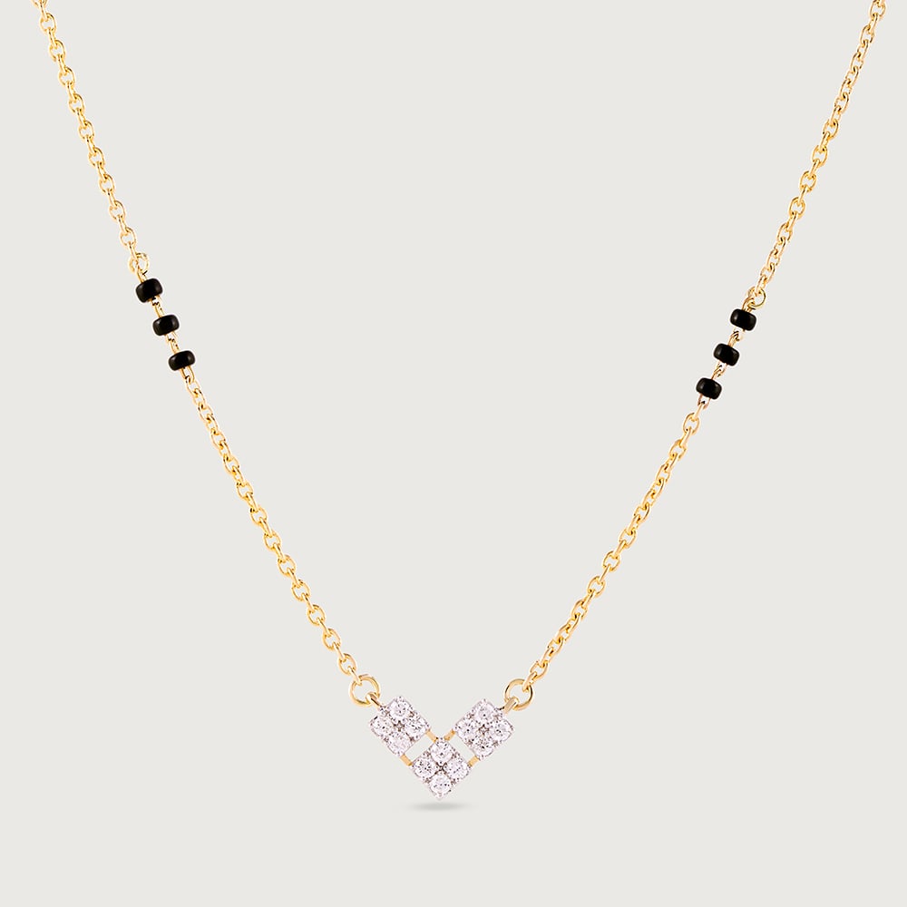 Starlight Symmetry 14Kt Gold and Diamond Mangalsutra,,hi-res thumbnail 3