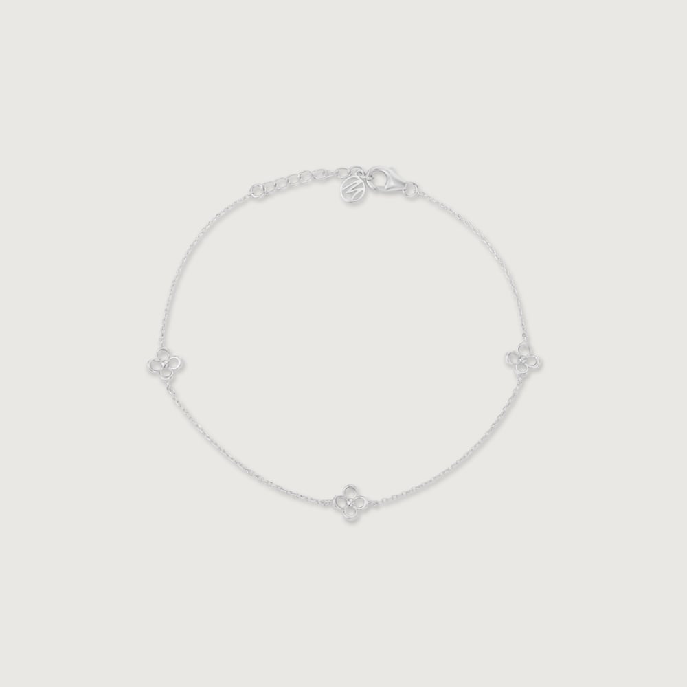 Chic Bloom Silver Anklet,,hi-res thumbnail 3