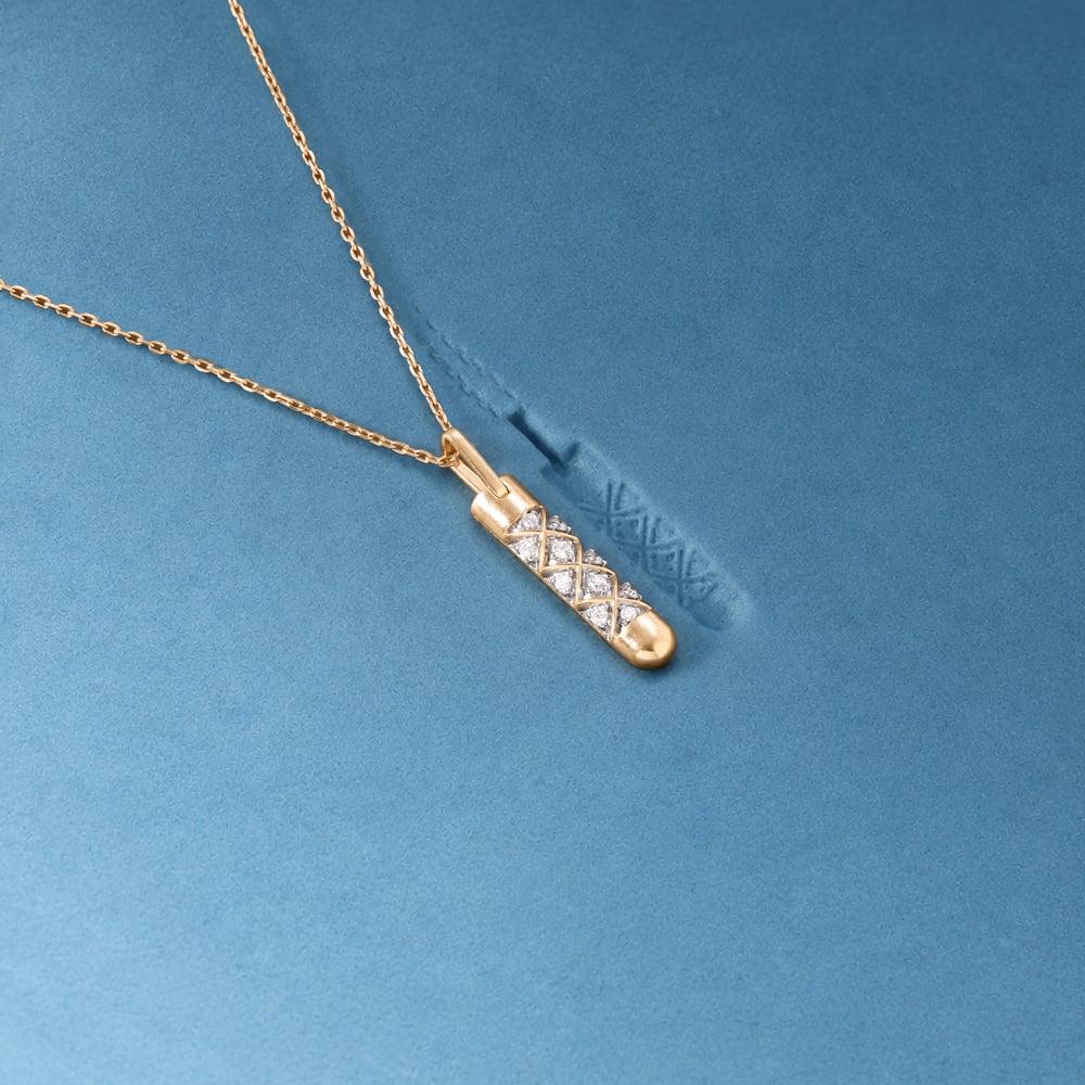 Intricate Crisscross Diamond Pendant