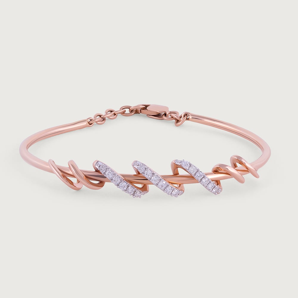 Twisted Blend Diamond & Gold Bangle,,hi-res thumbnail 3