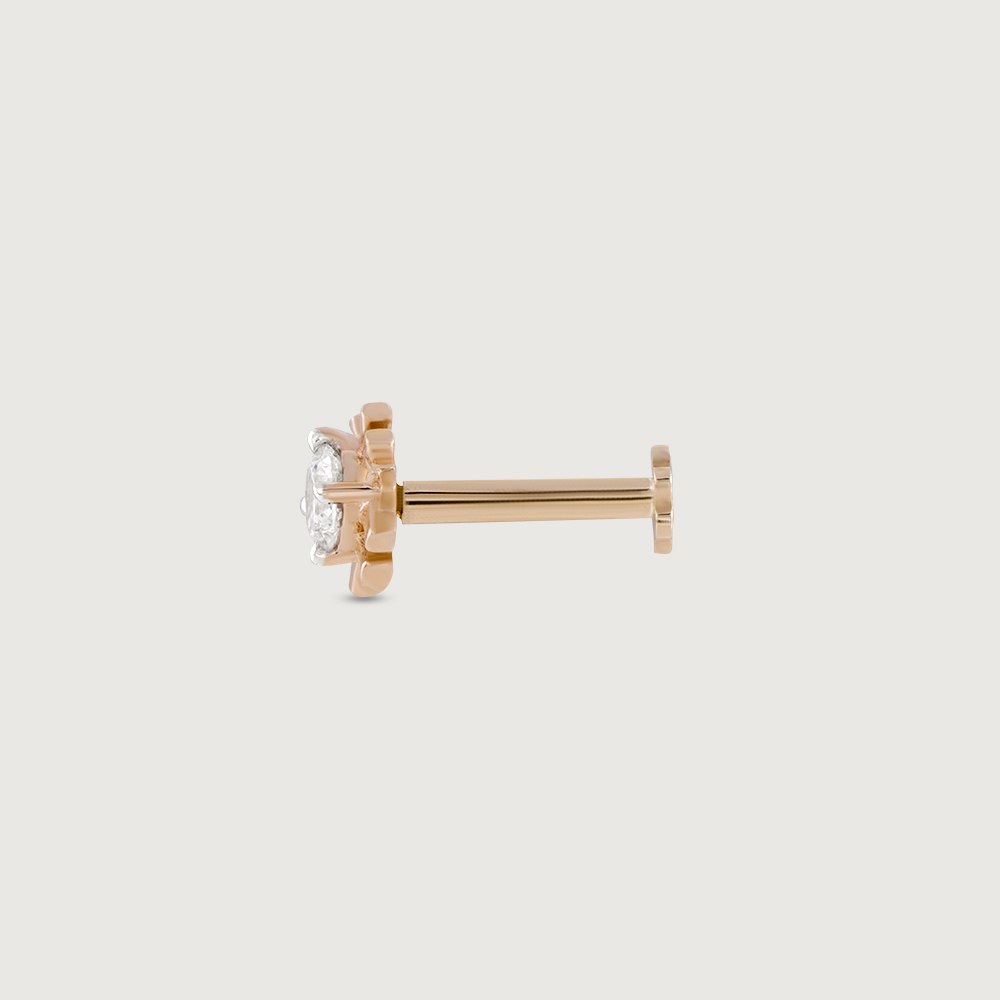 Radiant Ray Gold and Diamond Nose Pin,,hi-res thumbnail 4