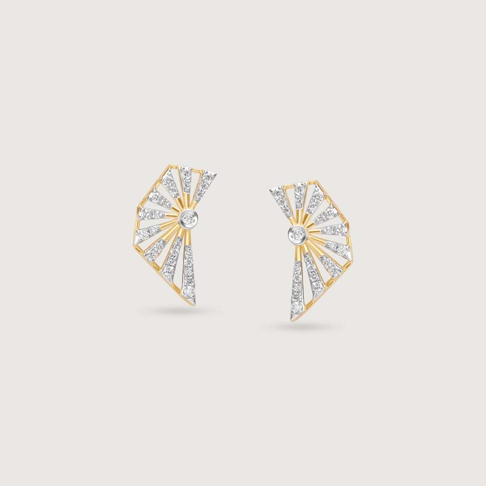 Solar Slice Diamond Stud Earrings,,hi-res thumbnail 3