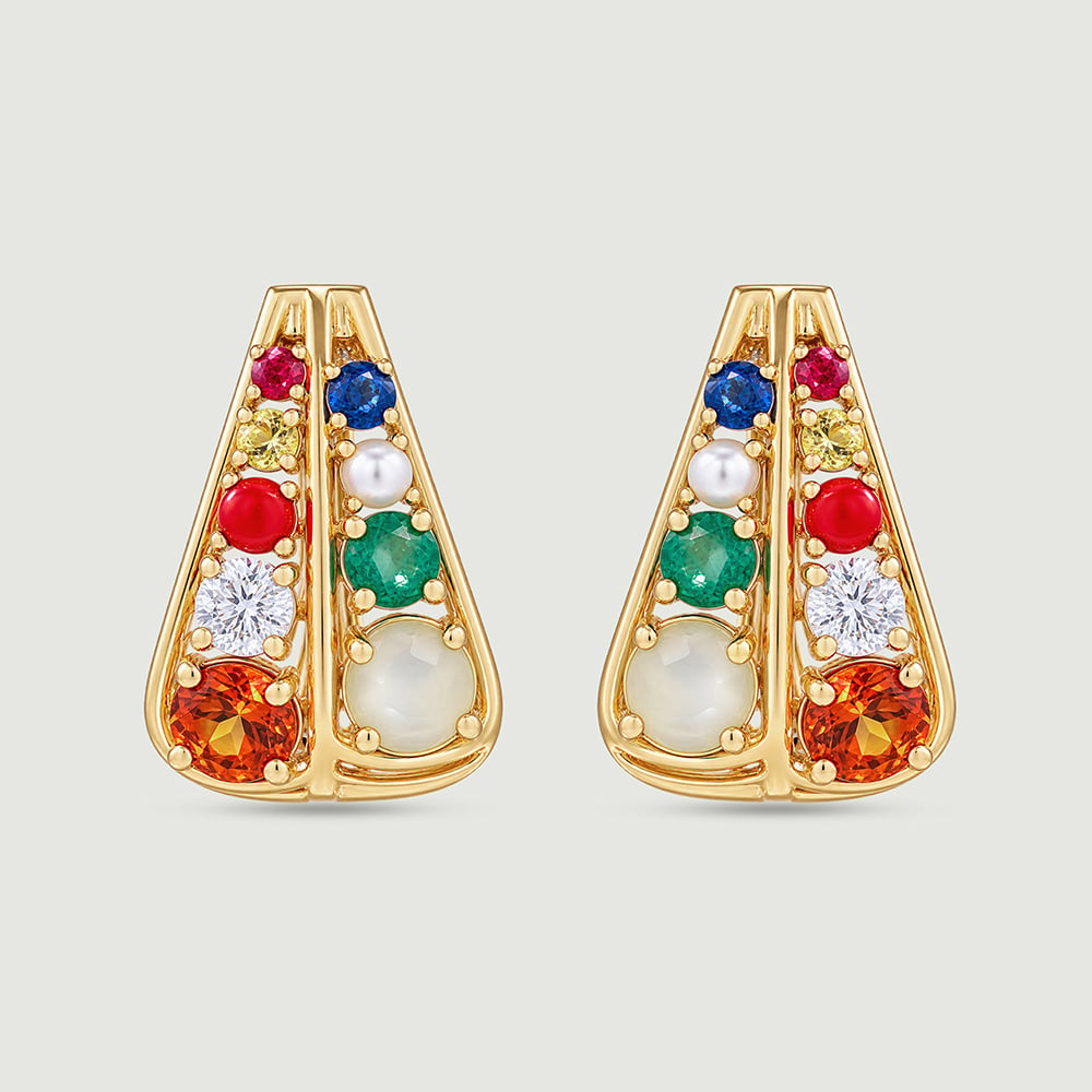 Vibrant Parallel Gold Hoop Earrings,,hi-res thumbnail 3