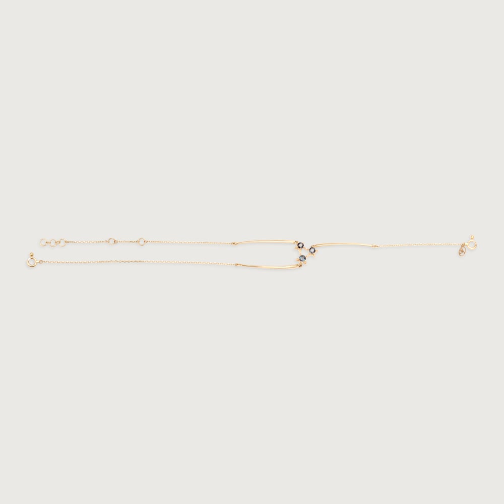 Twinkling Star Haath Phool 14KT Blue Sapphire Bracelet,,hi-res thumbnail 3