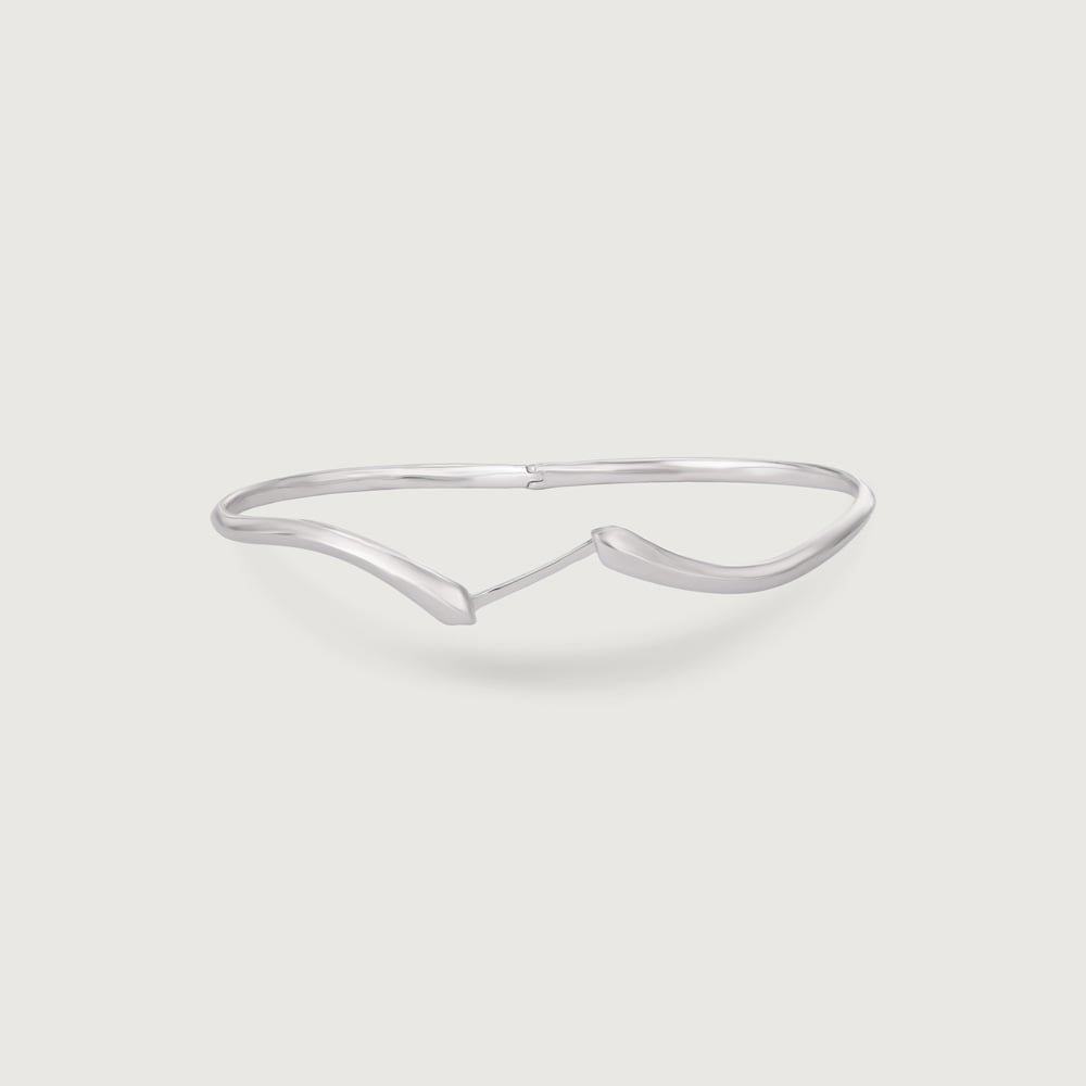 Sleek Contoured Silver Bangle,,hi-res thumbnail 5