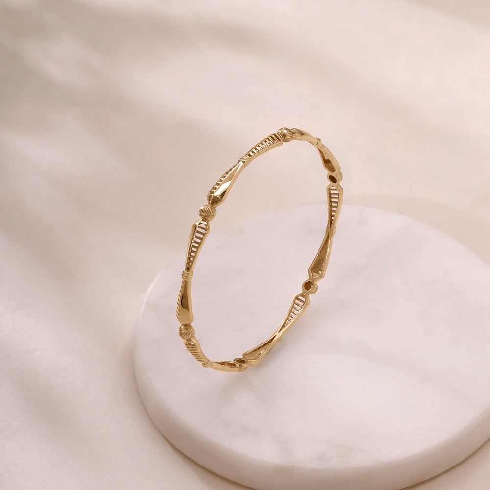 Rhythmic Facet Gold Bangle