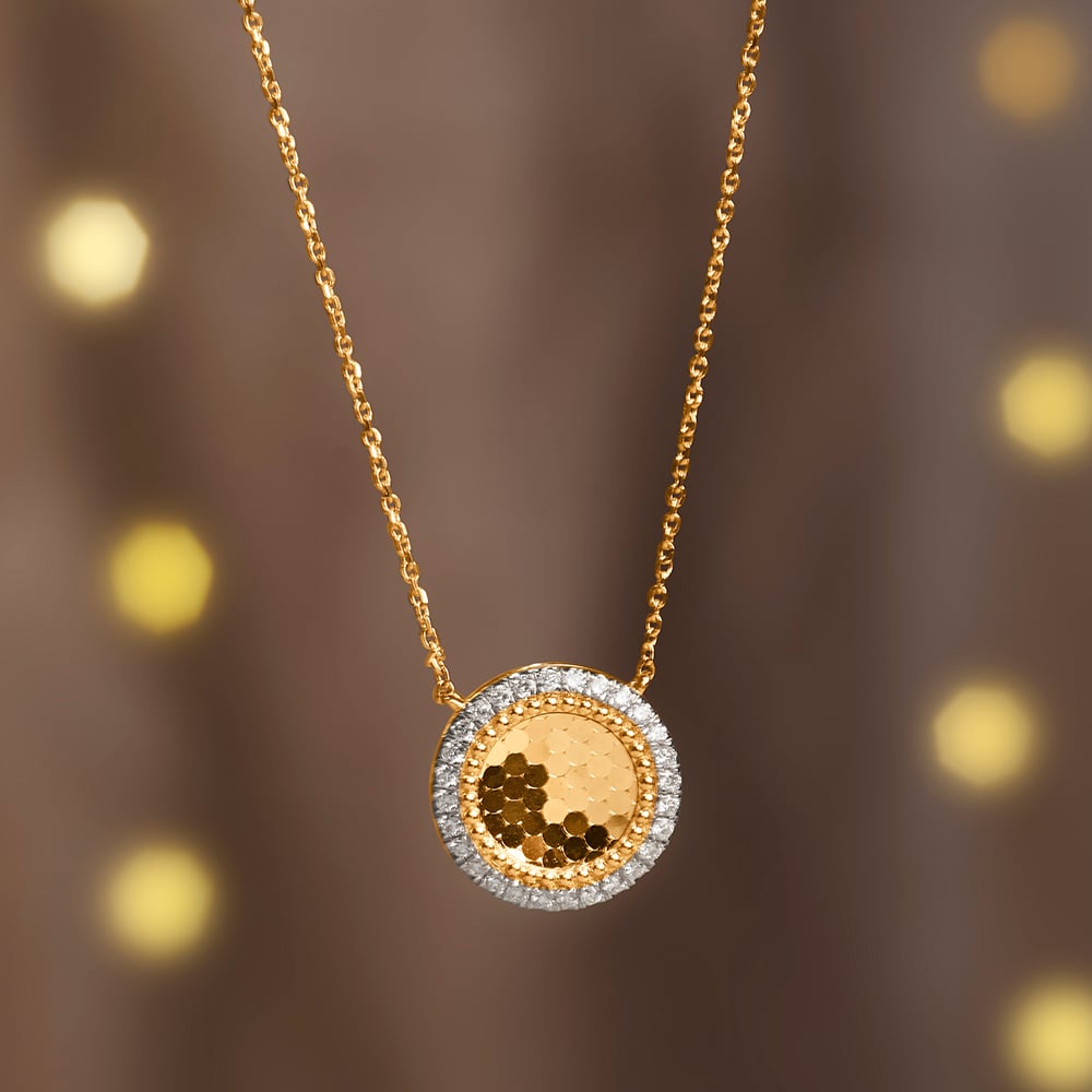 Radiant Textured Diamond Necklace