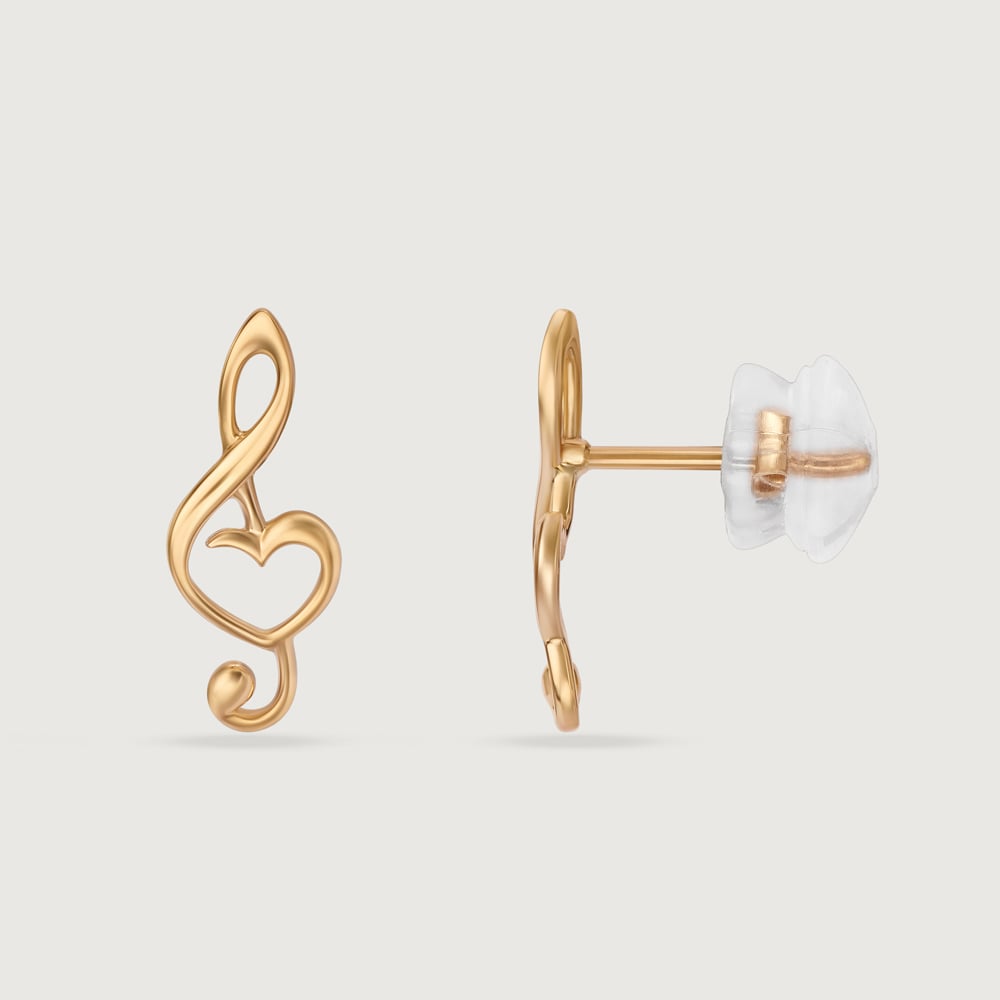 Treble in Love 14KT Gold Stud Earrings,,hi-res thumbnail 4