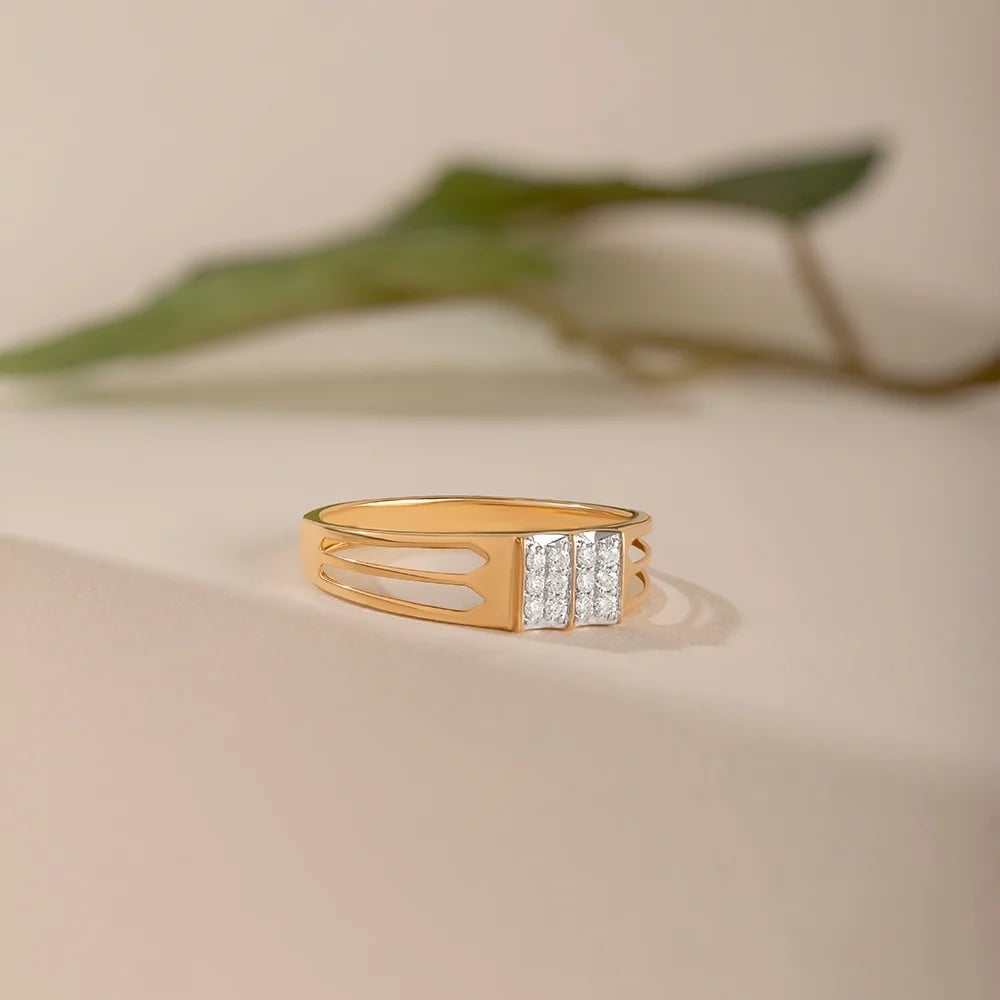 Minimalist Vibes Gold & Diamond Ring for Men