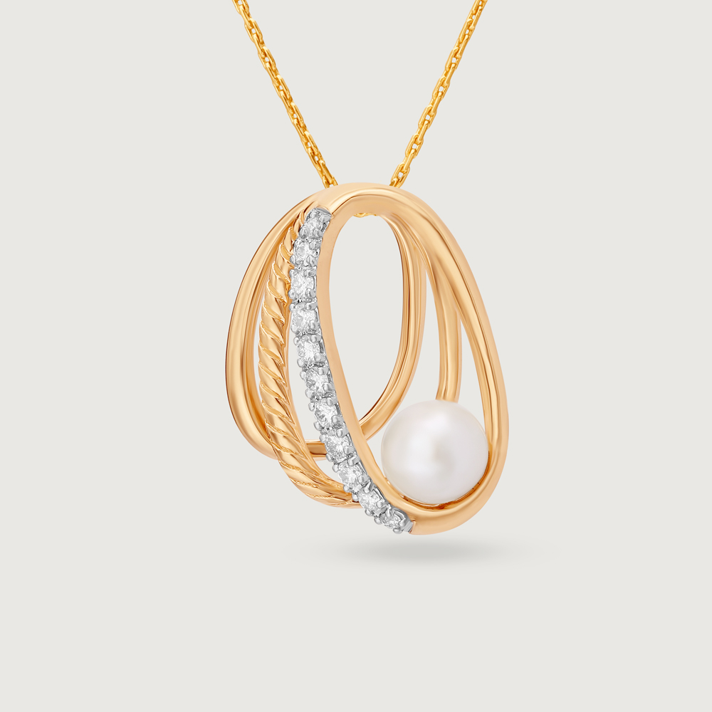 Pretty Cosmic Reverie 14KT Diamond and Pearl Pendant,,hi-res thumbnail 3