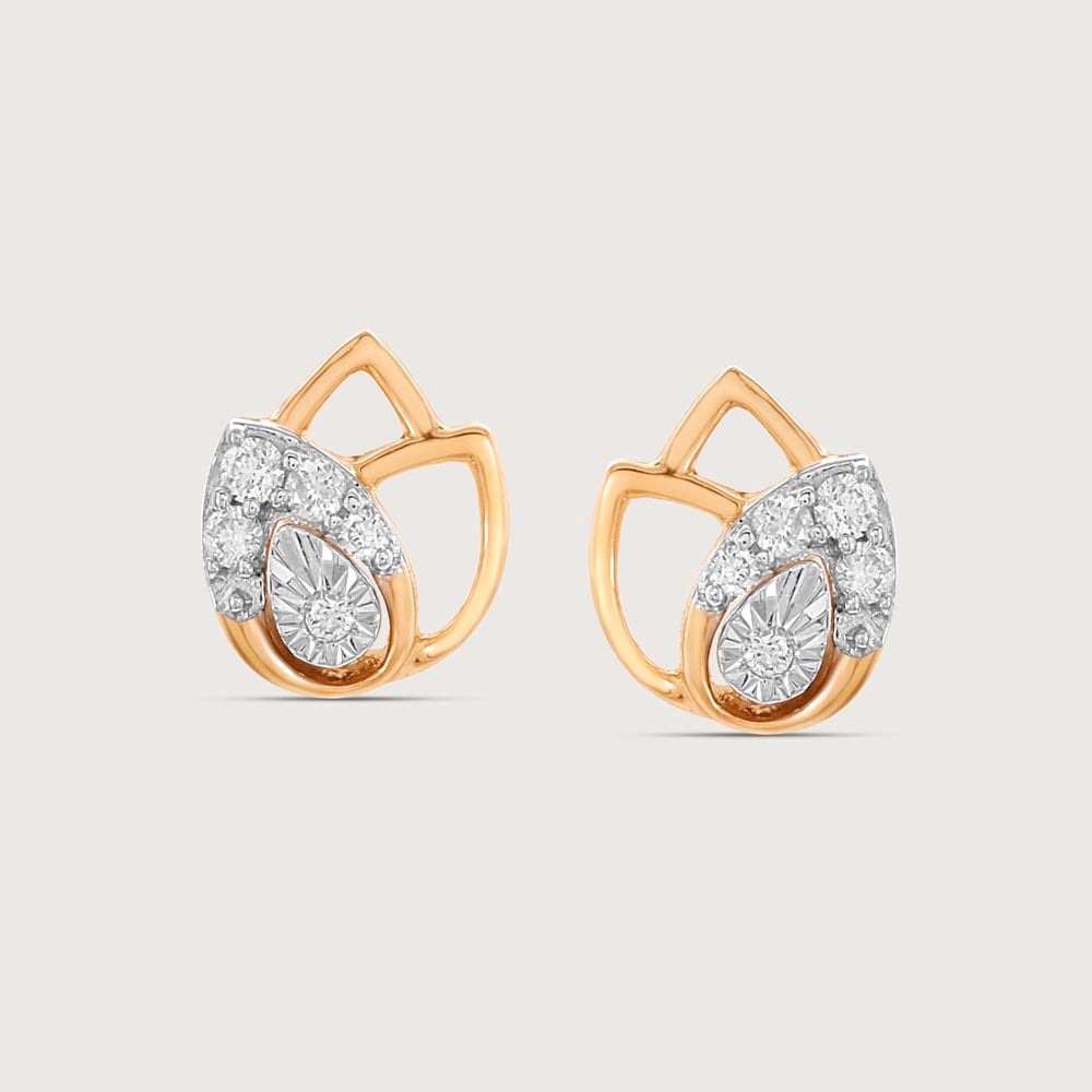 Aura Petal Diamond Stud Earrings,,hi-res thumbnail 3