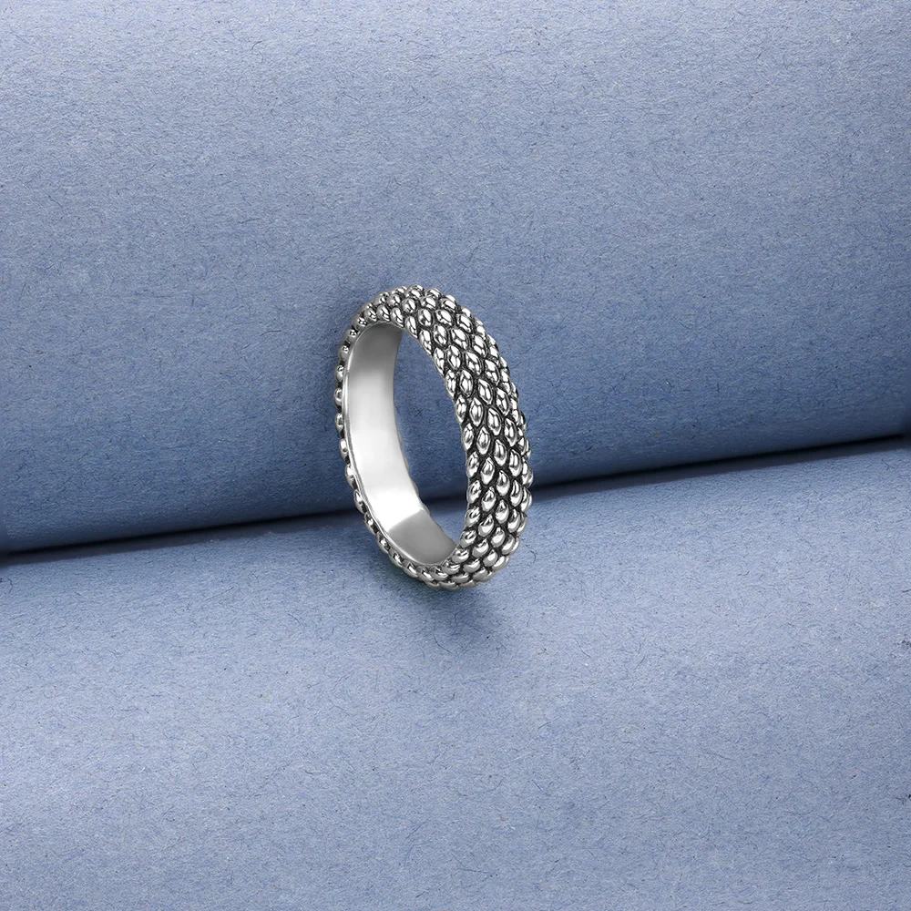 Textured Plate Silver Ring