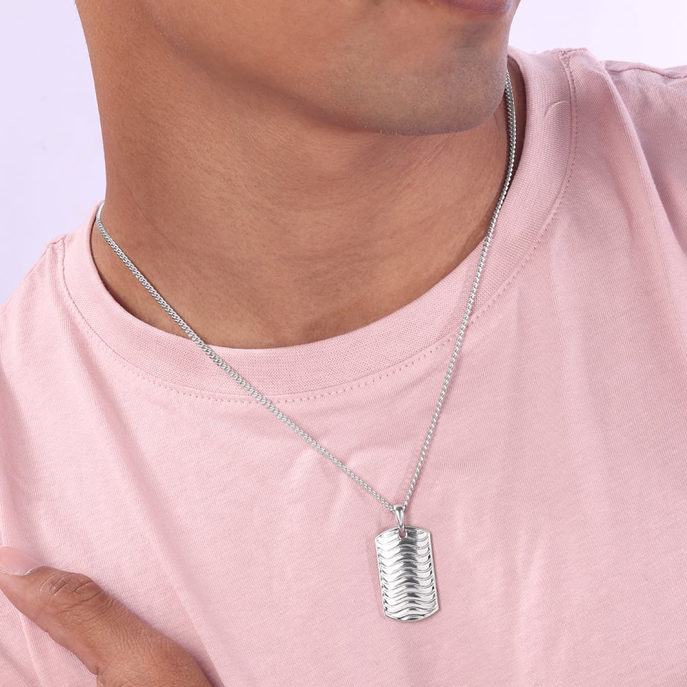 Wave Ridge Silver Necklace,,hi-res thumbnail 3