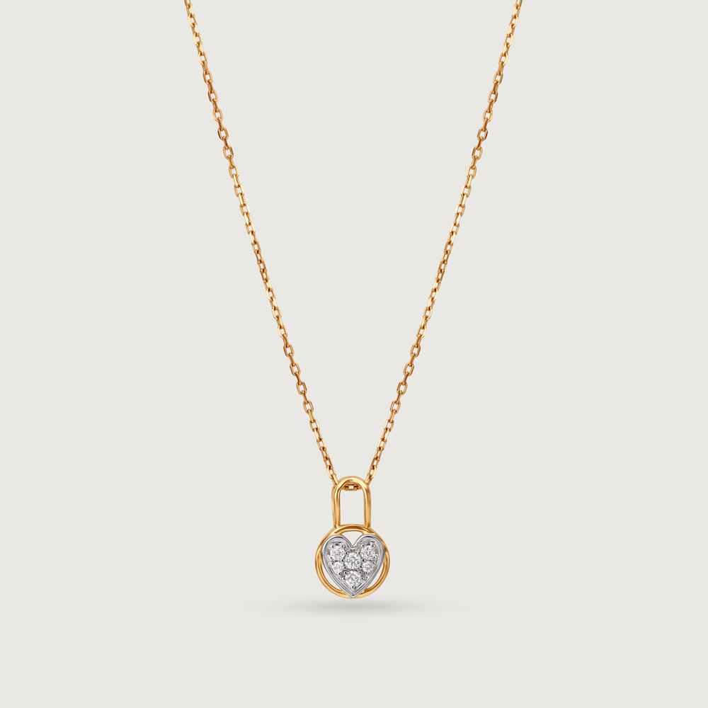 Forever Locked Diamond & Gold Pendant,,hi-res thumbnail 3
