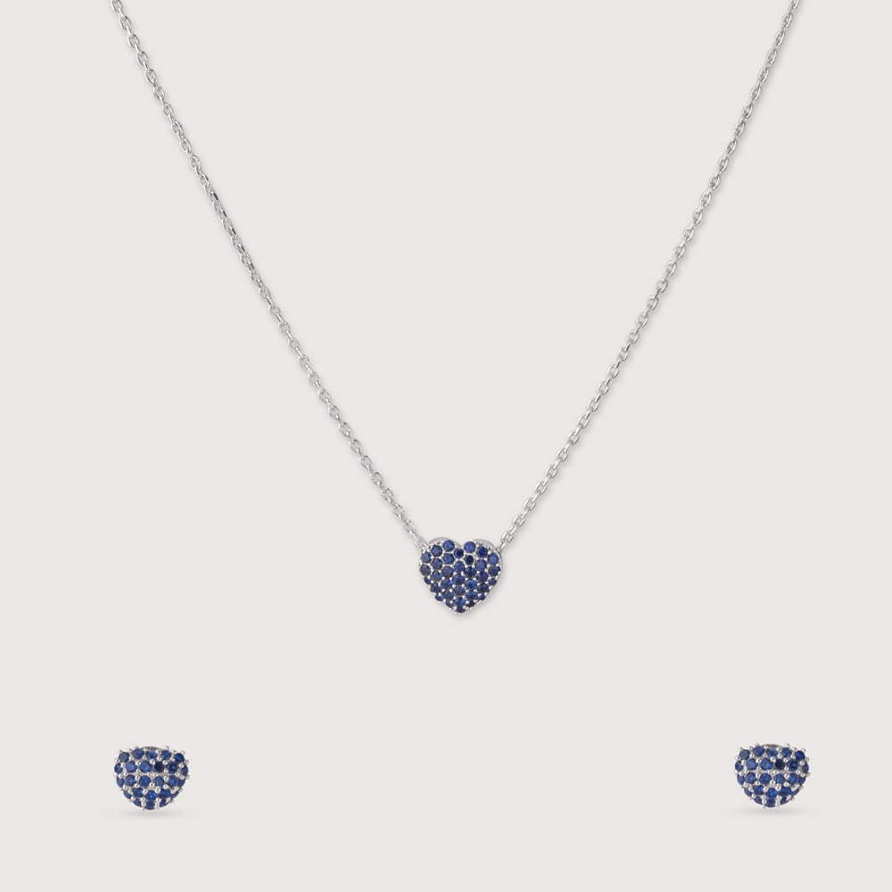 Sassy Midnight Silver Earrings and Necklace Set,,hi-res thumbnail 3