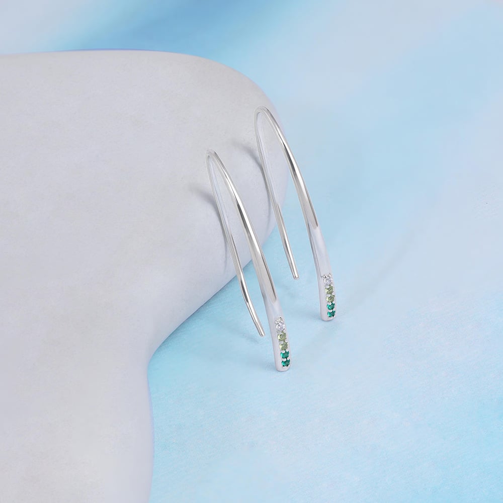 Sleek Radiant Silver Hoop Earrings