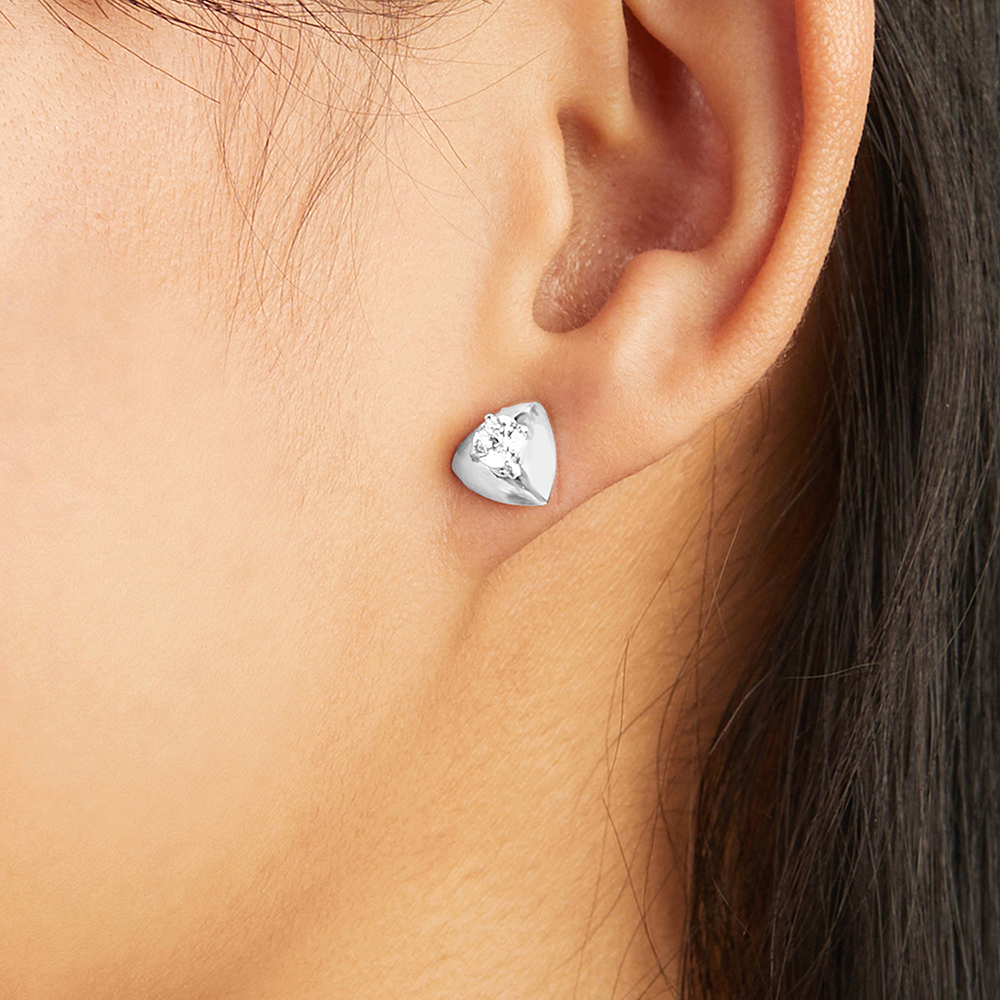 Minimalist Magic Silver Stud Earrings,,hi-res thumbnail 2