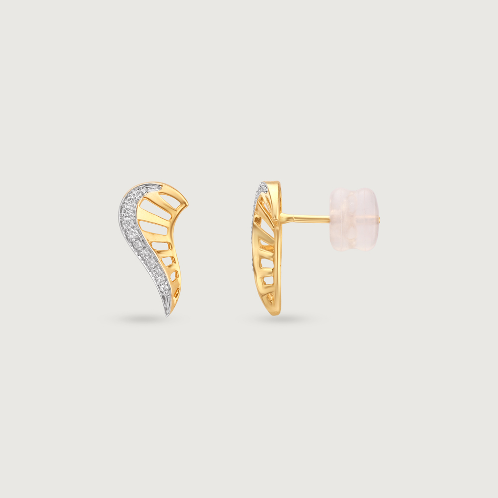 Graceful Wing Diamond Stud Earrings,,hi-res thumbnail 4