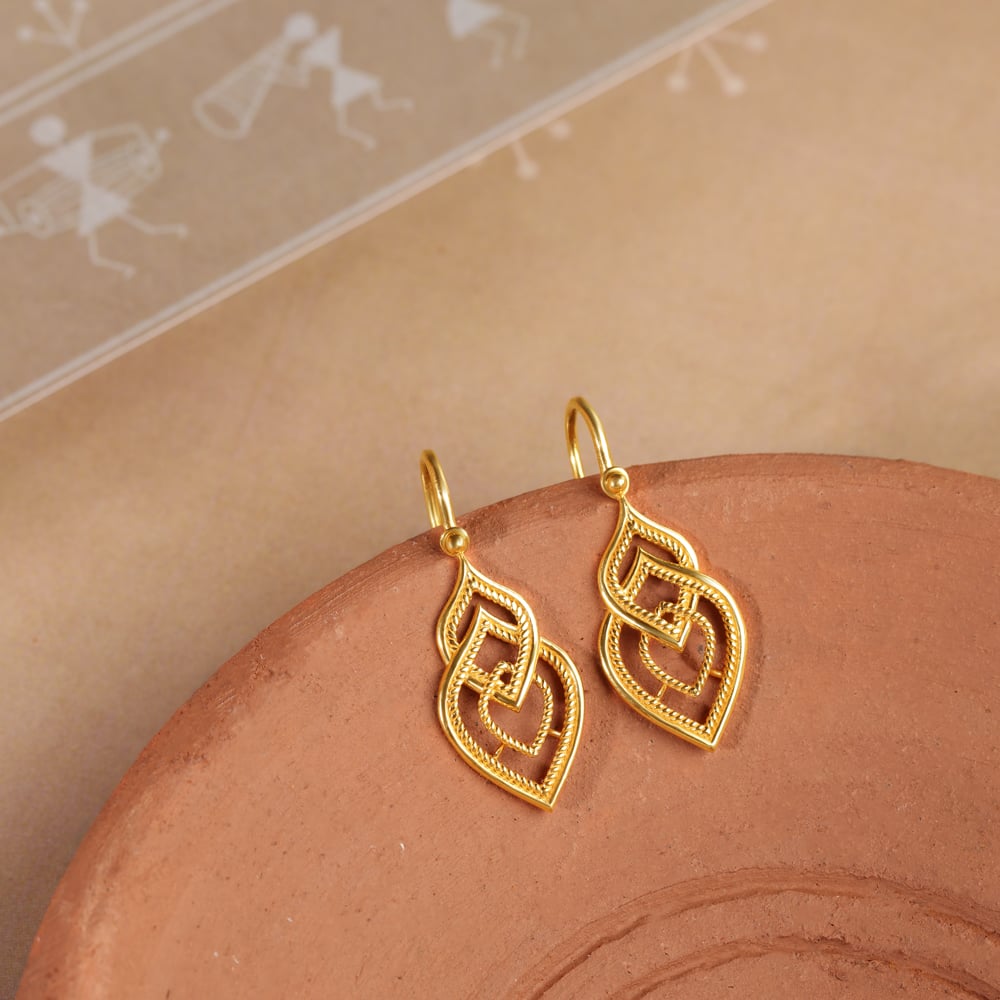 Stud Earrings Tanishq Gram Earrings Gram Tanishq 22 Carat Gold