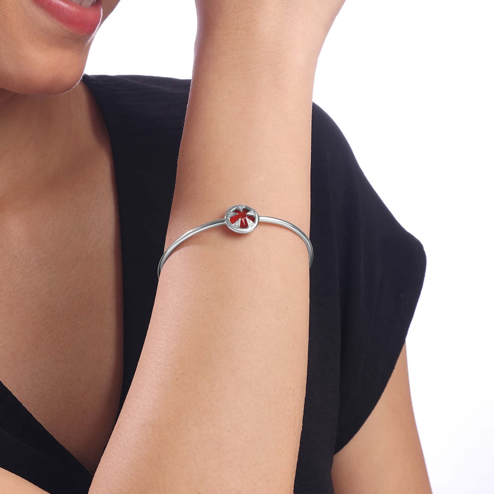 Vivid Starburst Silver Bangle,,hi-res thumbnail 2